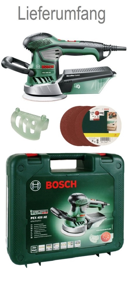 Lieferumfang Zubehör Ersatzteile Bosch PEX 400 AE